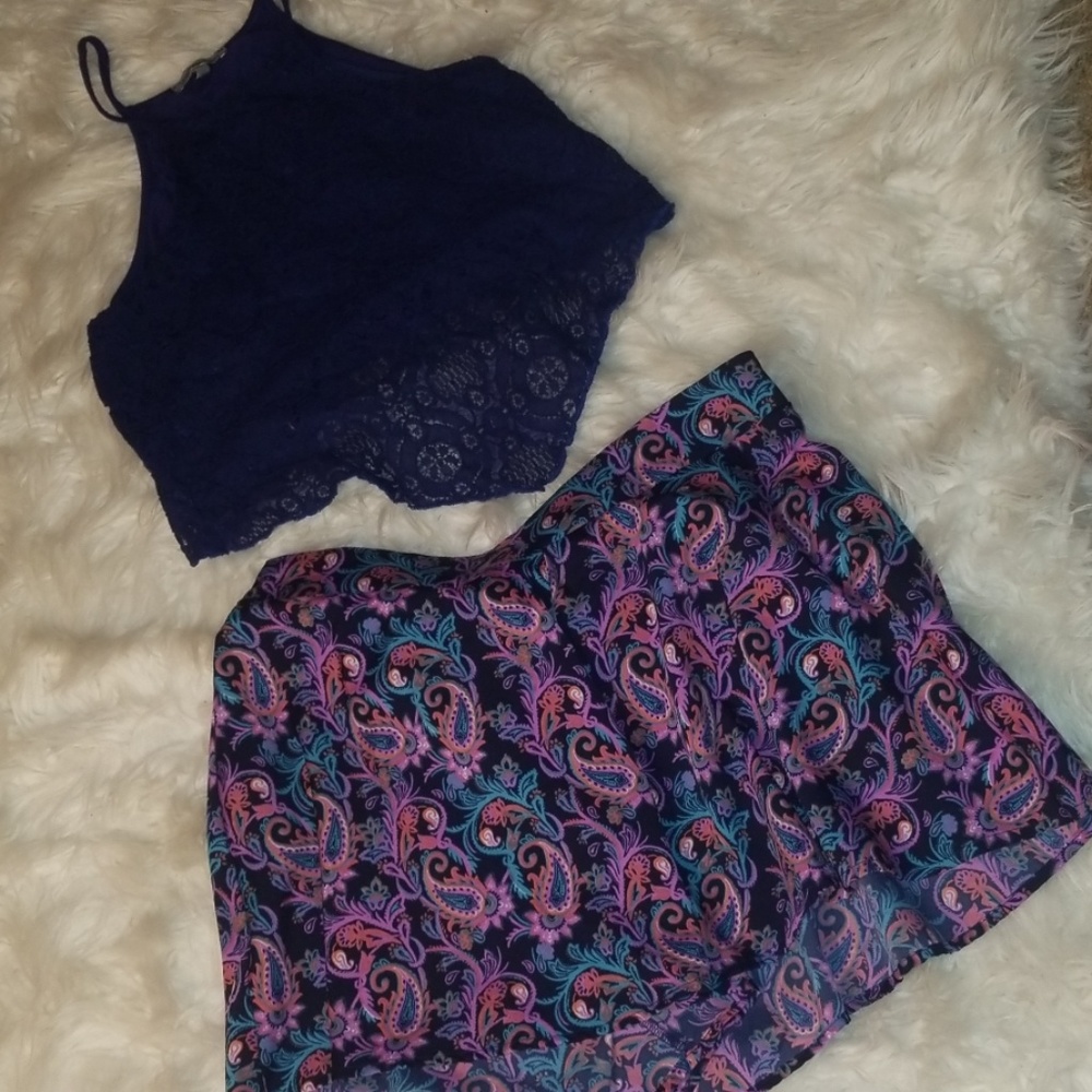Two piece halter top and shorts